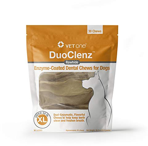 Vet One DuoClenz Rawhide Dental Hygenic Chews for Dogs, 30-Count Bag (Extra Large Dogs)