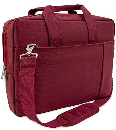 Atlantis Borsa notebook 15.6 pollici a tracolla modello K51, imbottitura interna, vano porta documenti, tasca esterna per accessori, fascia per aggancio Trolley Cinghia a tracolla, colore rosso.