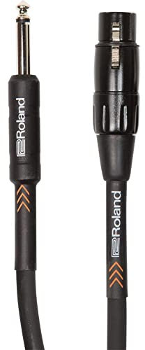 ROLAND Black Series Balanced Microphone Cable —Xlr To 1/4-Inch Connector, 20 Ft/3 M - Rmc-B20-Hiz