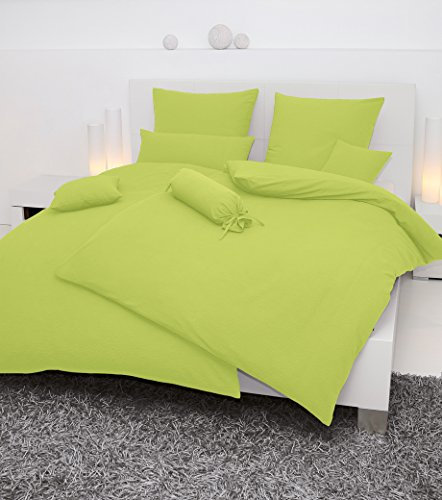 Janine Design Mako-Soft-Seersucker Bettwäsche Piano Apfel Bezug für Nackenrolle