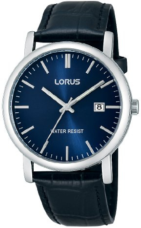 Lorus Klassik Herren-Uhr mit Palladiumauflage und Lederband RG841CX9
