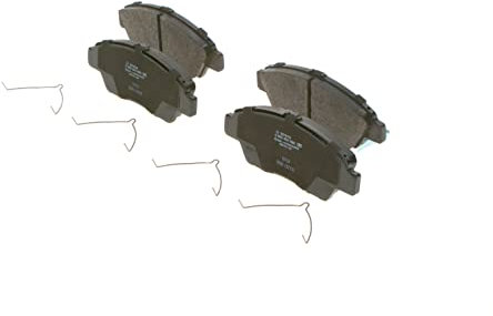 Bosch BP1483 - Brake Pads Car Front Axle - Bosch Quality - Reduced Noise and Dust - ECE-R90 Certified - Copper-Free - 1 Set of 4 Pads - With Accessories