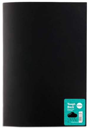 Rhino A4 Exercise Books, 64-Page / 8mm Lined with Margin & 20mm Graph Ruling Reverse Paper Notebook, 1-Pack, Office & School Stationery Supplies, Black
