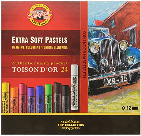 KOH-I-NOOR TOISON D'OR 8552 - Juego de 24 tizas pastel para artistas extrasuaves