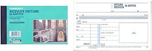 10 BLOCCHI DATA UFFICIO DU1612C0000 RICEVUTE FATTURE AFFITTO 2 COPIE 50/50 AUTORICALCANTI