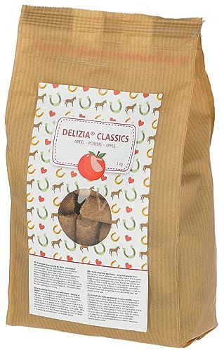 Kerbl Delizia Belohnungswürfel Classic (für Pferde, 1 kg Beutel, Geschmacksrichtung Apfel, mit natürlichem Gehalt an Mineralstoffen, Pferdesnack) 325007