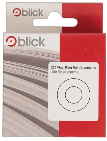 Blick Reinforcement Rings, White, Vinyl, Circular, 250 Labels, for Home, Office, Family, School