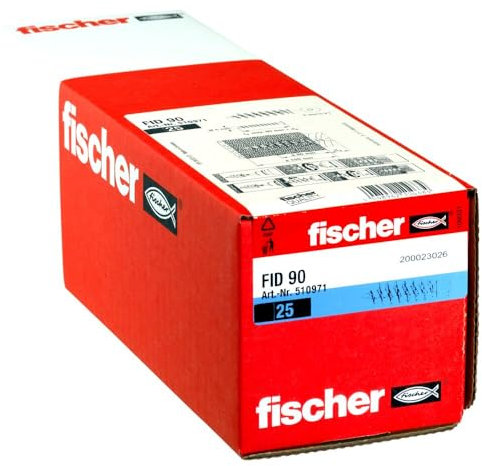 fischer Dämmstoffdübel FID 90, Dübel aus Kunststoff zur Befestigung von leichten Gegenständen in Dämmstoffen, Fassadendübel für den Außenbereich, ohne Vorbohren