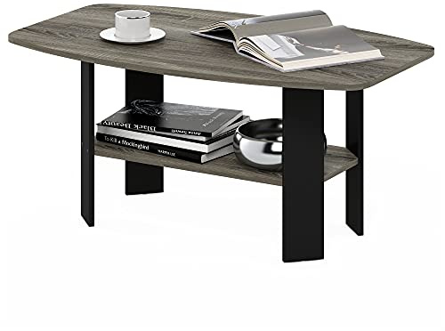 Furinno Tavolino da caffè, Legno, French Oak Grey/Black