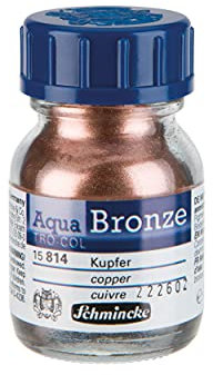 Schmincke - Aqua-Bronze, Kupfer, 20 ml, 15 814 032, glänzende Metalleffekte auf Gouache- und Aquarellbildern, Papier, Karton, Malpappe, Leinwand