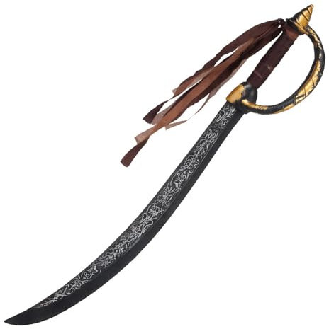 Boland 00668 - Piraten Schwert, ca. 68 cm lang, Kunststoff, Ledergriffband mit Fransen, Freibeuter, Seefahrer, Karneval, Halloween, Fasching, Mottoparty