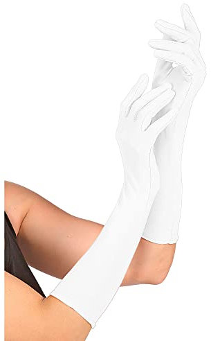 Handschuhe Abendhandschuhe Edel weiß 37 cm Unisex guanti gloves guantes