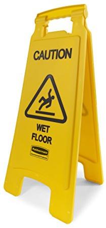 Rubbermaid Commercial Products 2 Sided 'Caution Wet Floor' Imprint Floor Safety Sign - Yellow