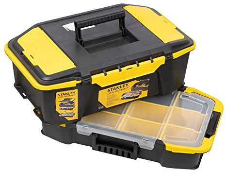 Stanley Stst1-71962 Kit Boîte À Outils Avec Organiseur Empilable Avec Attaches Latérales - Système Click & Connect - Longueur 50 Cm - Loquet D'Ouverture Et De Fermeture À Double Accès Sur La Boite
