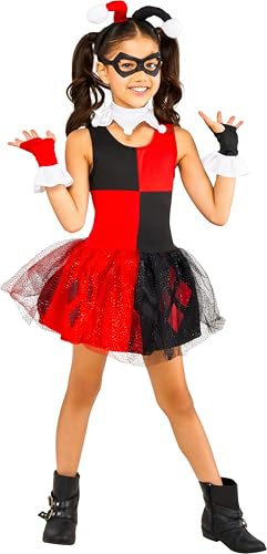 Rubies Official DC Villain Harley Quinn Child's Costume, Tutu Dress, Child's Size Medium Age 5-7 Years Halloween