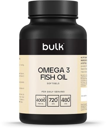 Bulk Gélules d'huile de poisson oméga 3, 1000 mg, paquet de 90, l'emballage peut varier