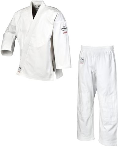 Ju-Sports Ju-Jutsu Anzug Cayon Weiß 190 I Moderner Jujutsu Anzug Kinder & Erwachsene I Kampfanzug fürs Training I Doppelt verstärkter Brust- & Schulterbereich I 100% Baumwolle