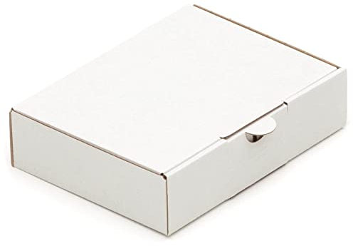 KK Verpackungen Maxibriefkartons 170 x 125 x 41 mm Weiß DIN A6 (Außenmaß 180 x 136 x 45 mm) | 25 Stück, Versandkartons Faltschachteln Maxibrief Post-Kartons für Warensendungen Büchersendungen (MB10)