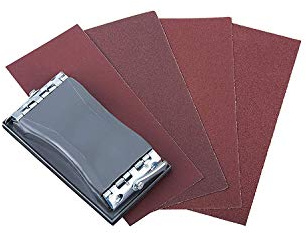 wolfcraft Kit de lijar manual de 41 pzas. I 2877000 I Práctico juego para trabajos de lijado finos y uniformes