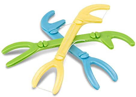 Practicon Floss-Hands, Reusable Dental Floss Holder, Two Angles at Once, Individually Packaged, Bulk Pack of 50
