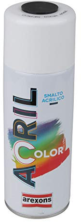 AREXONS | Acrilcolor, Smalto Spray Nero RAL 9005 400, ml Vernice Spray Tutte le Superfici, Smalto Acrilico Fai da Te Alta Copertura, Spray Resine Acriliche