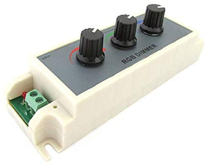 Centralina RGB Led Dimmer PWM Controller Modulo Manuale Con Manopole 12V 24V 3X3A Per Strip Led RGB