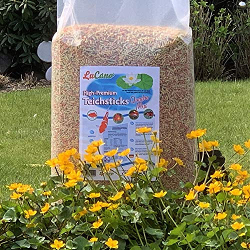 5 kg LuCano Teichsticks Quadro Mix High-Premium Fischfutter | Teich Sticks Mischung für gesunde und farbenfrohe Fische