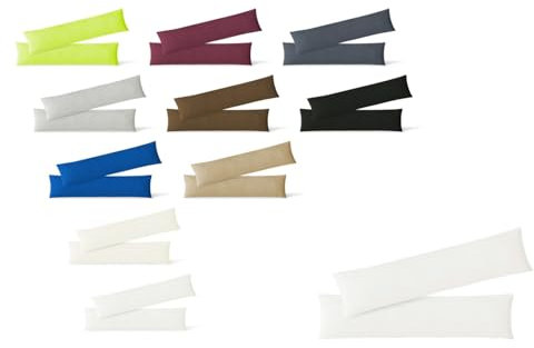EXKLUSIV HEIMTEXTIL Jersey Kissenbezug Hülle 2 Sparpack Set mit Reißverschluss hochwertige Qualität 40 x 145 cm Weiss