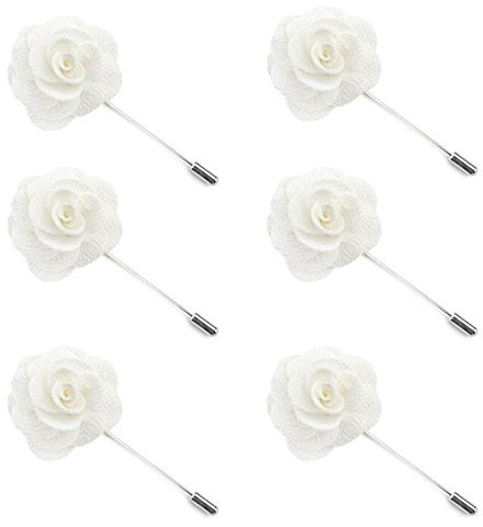 TopTie 6 Broches de Flores Pin de Solapa para Ropa Flores para Vestidos de Fiesta Bodas Traje Banquetes Desfile de Modas Hombre y Mujer Alfileres