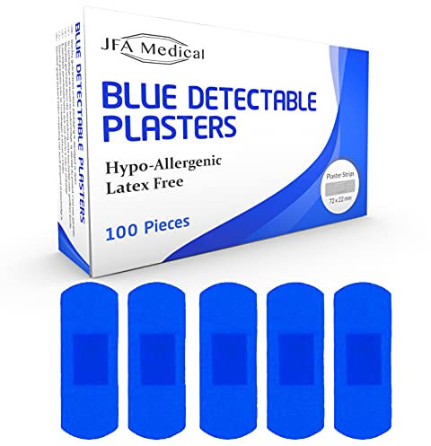 JFA Medical Blue Plasters 100 Plasters per Pack (Large (72 x 22mm))
