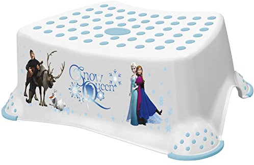 LULABI DISNEY FROZEN - Rutschfester Frozen Kinderhocker, Trittstufe, Disney Trittstufe, Fußstütze, Kinderzimmermöbel und Zubehör, stabil, sicher und robust - Weiß