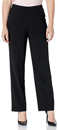 Briggs New York Womens Pull On (Regular Short & Tall Length) Dress Pants, Black, 14 Short US