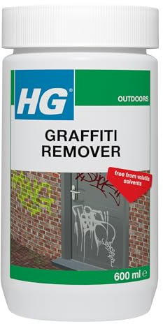 HG Graffiti Remover, Spray Paint Remover & Stain Remover Liquid, Acrylic Paint Remover, Ink Remover & Permanent Marker Remover, Effective Stain Removal for Stone, Glass, Wood & Metal - 600ml