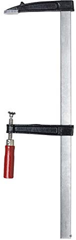 kwb Schraub-Zwinge mit Holzgriff 120x500 - Spannweite 500 mm, Spanntiefe 120 mm - Stabile Metallschiene und Spannbacken aus Zinkdruckguss