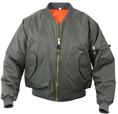 Rothco Kids MA-1 Flight Jacket – Warm & Comfortable Outdoor Bomber Aviator Pilot Coat, Sage Green, XL