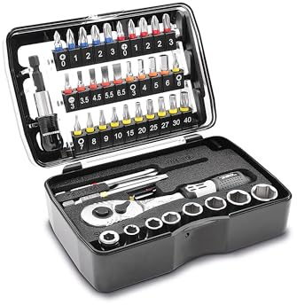 MATADOR Bit Set & Steckschlüsselsatz mit 1/4 Ratsche | 47-teiliges Werkzeugset smartyBOX S0 compact | MATADOR Werkzeug Nr. 21550001