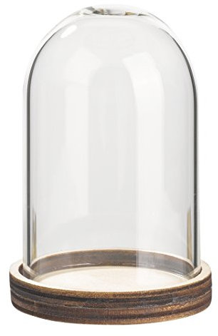 Glas-Glocke mit Holzboden 5,5 x 8,5 cm