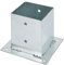 Alberts 217679 Anclaje sobre base, Para postes de madera cuadrados y redondos, Galvanizado en caliente, 121 x 121 mm