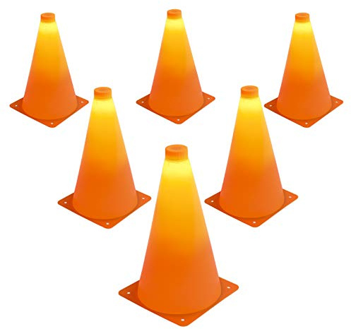 GoSports LED Light Up Sports Cones (6 Pack), 9 Inch