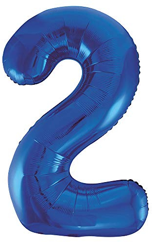 Unique Party Supplies 55742 Riesenzahl 2 Luftballon - 86 cm - Blau