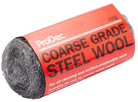 ProDec 400g Lana de Acero Gruesa, Lana de Alambre para Limpiar, Pulir y Preparar Superficies de Madera, Metal, Latón, Tuberías de Cobre, Ideal para Eliminar Pintura, Barniz, Óxido