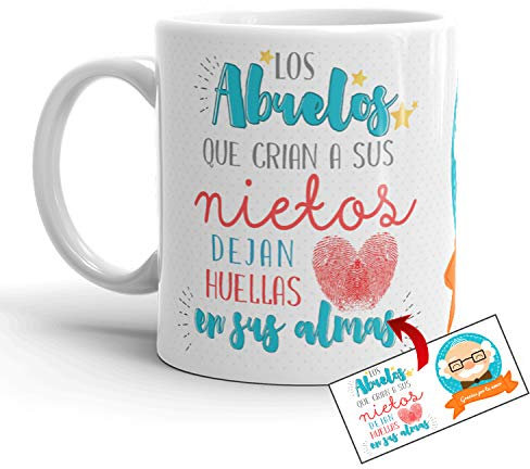 Kembilove Taza Abuelo – Tazas de Desayuno Graciosa Los Abuelos crían a Sus Nietos – Taza Desayuno Original el Día del Padre para Abuelos
