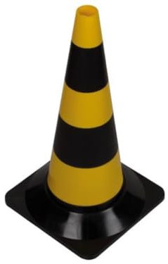 Perel Cono stradale per delimitazione zone, nero/giallo, uso ricreativo, 50 cm