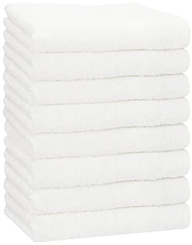 Betz 8 Stück Handtücher Set Größe 50 x 100 cm Handtuch Premium 100% Baumwolle Farbe weiß