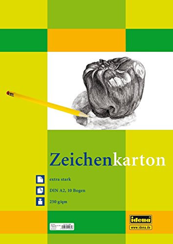 Idena 212065 Zeichenkarton extra stark, DIN A2, 250 g / m², 10 Bogen (2er Aktionspack)
