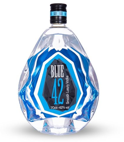 Blue 42 Diamond Vodka, Crystal Clear Luxuriously Smooth Vodka. 42% ABV, 70cl - Three Time Distilled, Made From 100% English Wheat. Award-Winning Vodka, Perfect For Cocktails, Vodka Gifts For Women