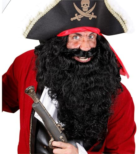 Svart jätte fullskägg pirater skägg rocker