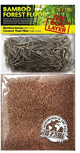 Exo Terra Bamboo Forest Floor, Bambuswald Substrat, Bambusblätter und gemahlene Fasern der Kokosnussschale, 100% natürliches Substrat, 4,4L