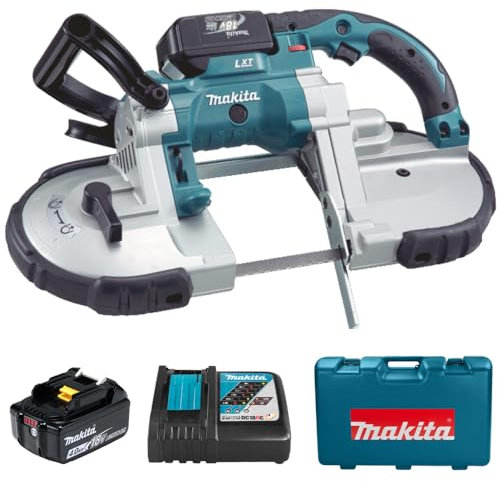 Makita Sega a nastro 18 v li-ion 4 ah makita - 2 batterie, caricabatterie, cofanetto - dpb180rme