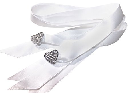 Stunning Crystal Full Heart Shoe/Trainer Charms with a FREE Pair of Our White Satin Ribbon Laces (Women's Fits Shoe Size 3 to 8)